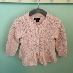 GAP Baby Soft Pink Cable Knit Cardigan Sweater